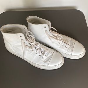 Common Projects men’s size 41 (~9) white leather hi top sneakers